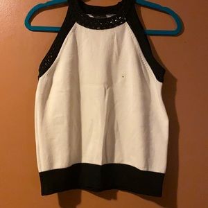 W Knit Tank/Sleeveless Top - size M (cream/black)
